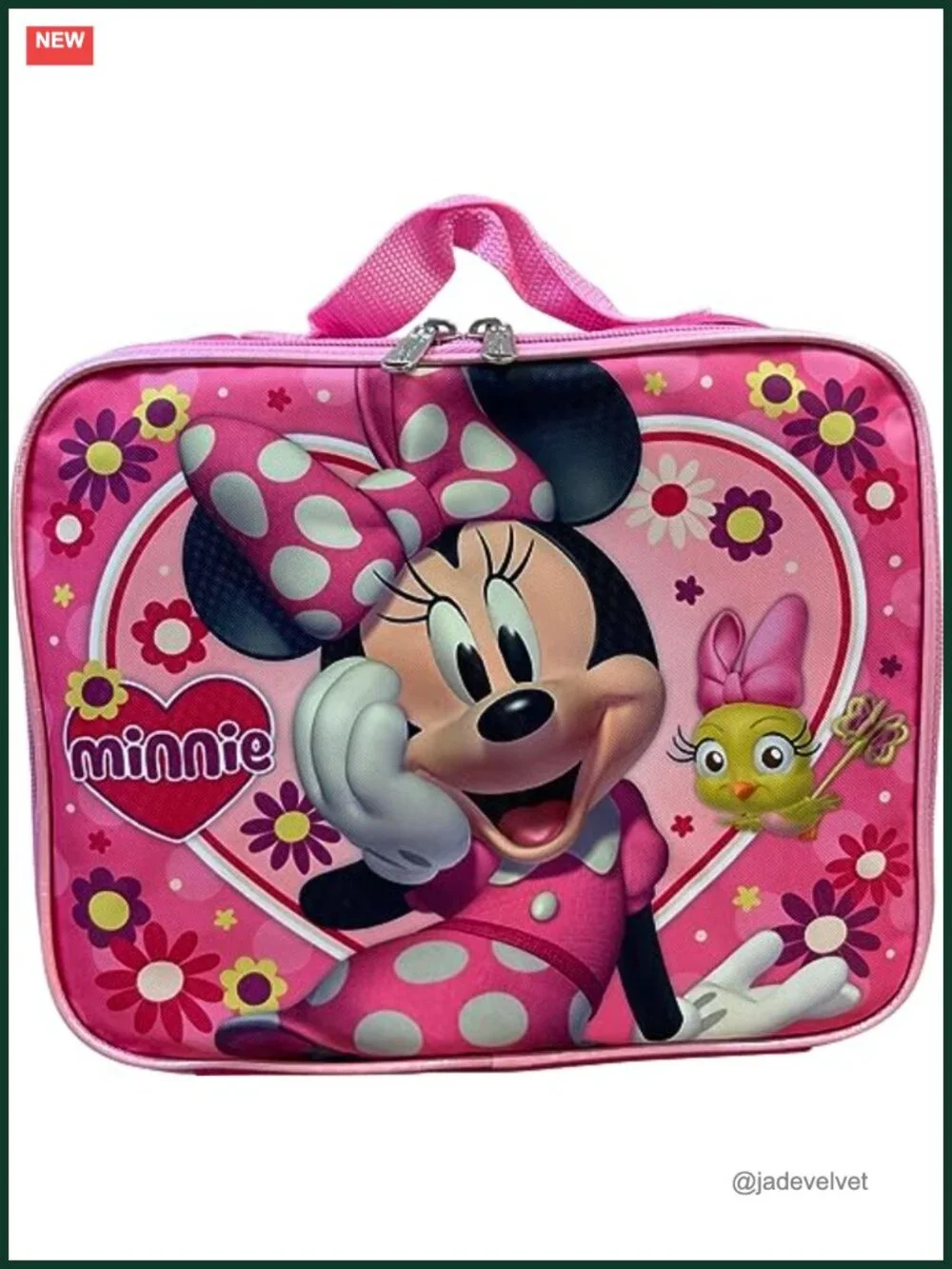 16 Inch Kids Backpack with Removable Insulated Lunch Box, Polyester, Minnie